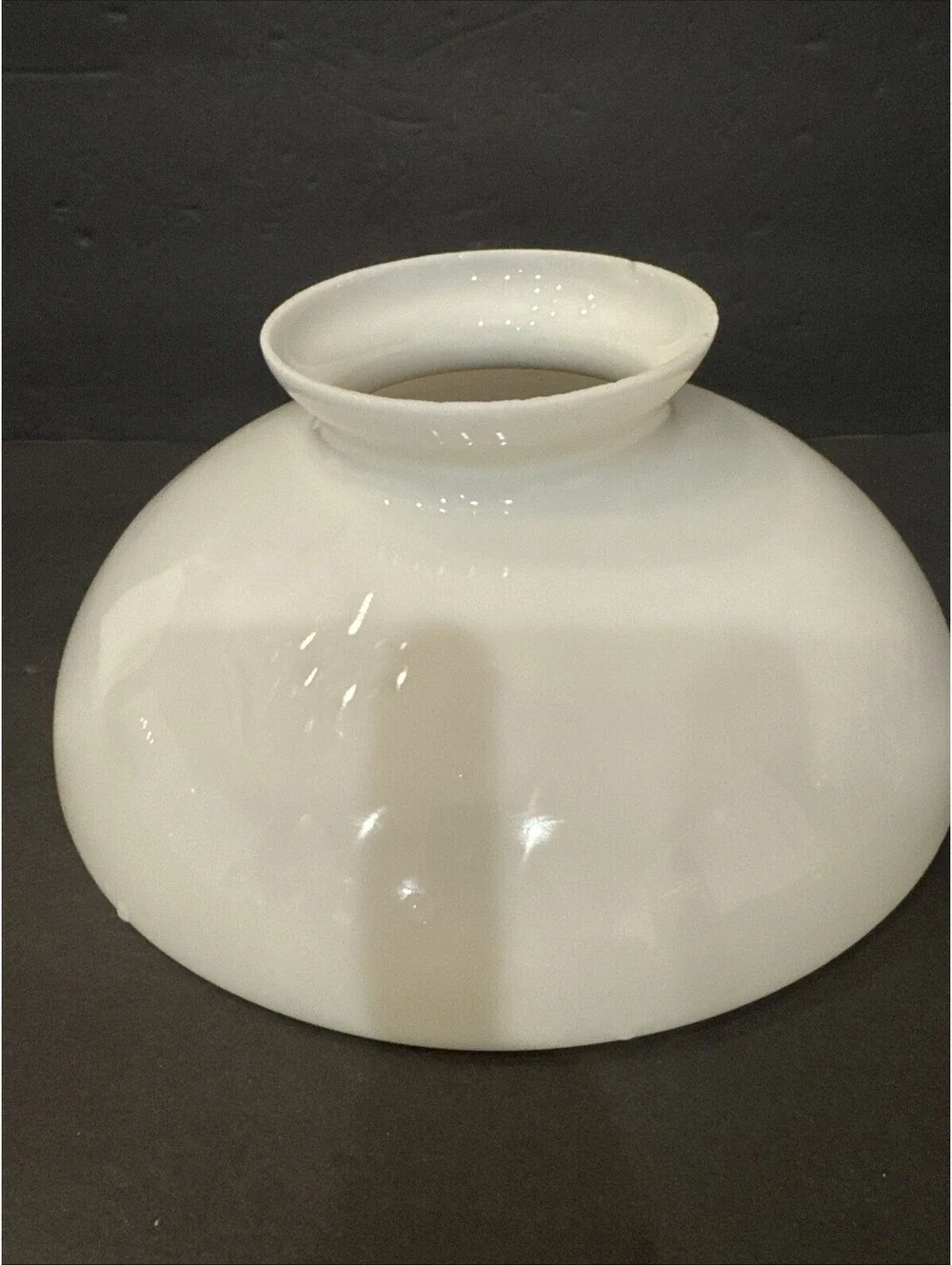 Antique White Glass 9 5/8” Chimney Style Shade, Oil, Student  Lamp 4” Fitter